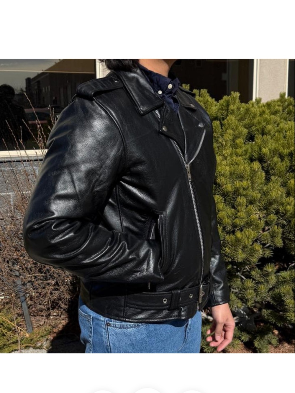 OPEN ROAD MEN’S BUFFALO LEATHER BIKER JACKET - Picture 5 of 9